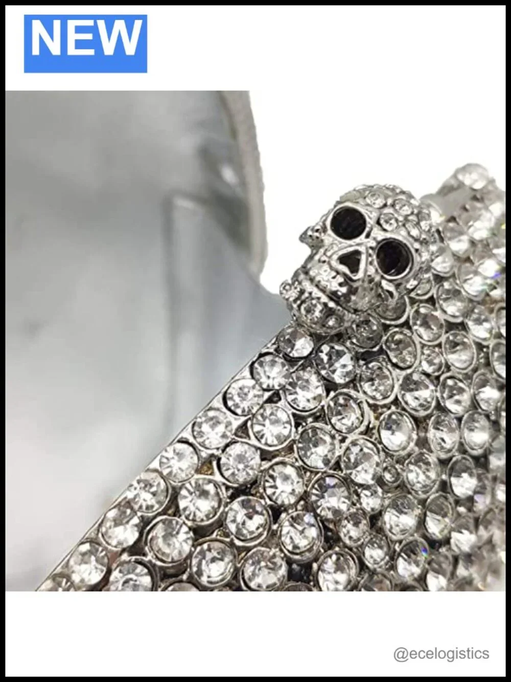 Rhinestone Skull Clutch Purse Evening Bag Halloween Party
